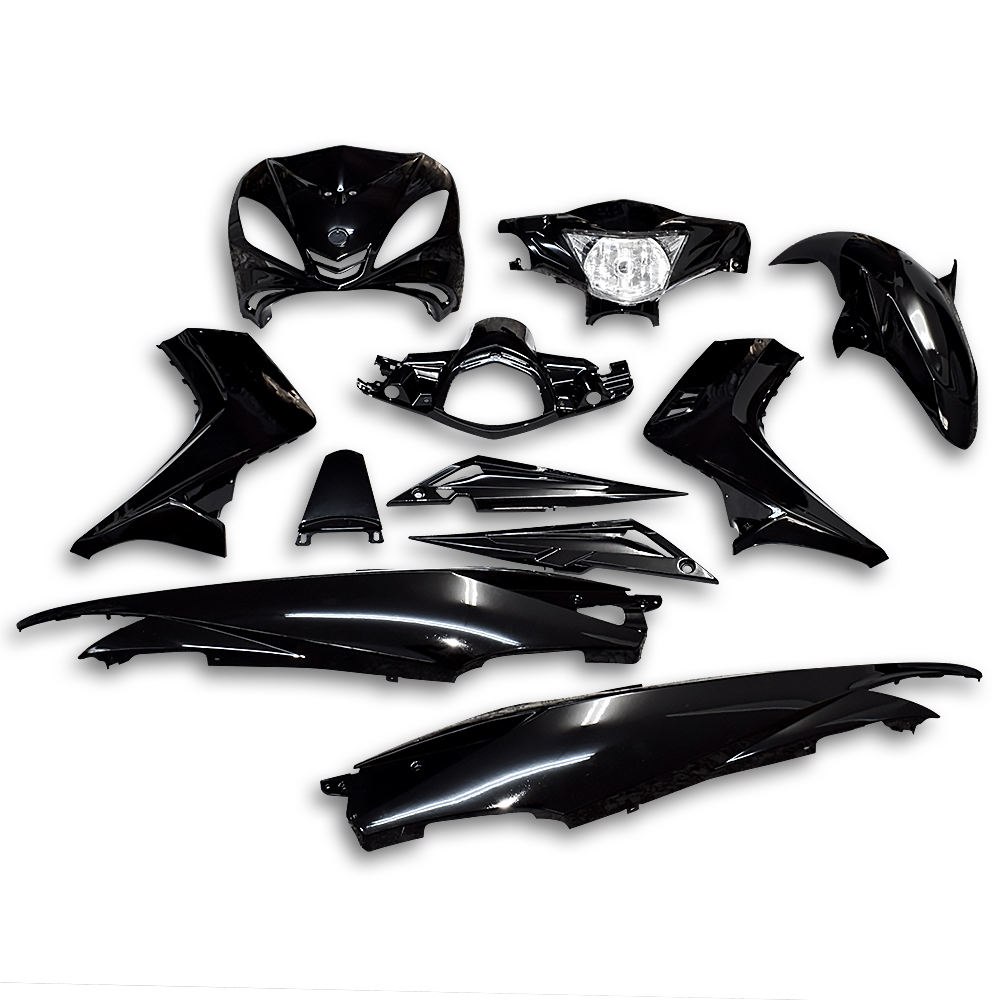 Κουστούμι σετ πλαστικά Yamaha Crypton X 135 HLD μαύρο - MotoHouse Tamias