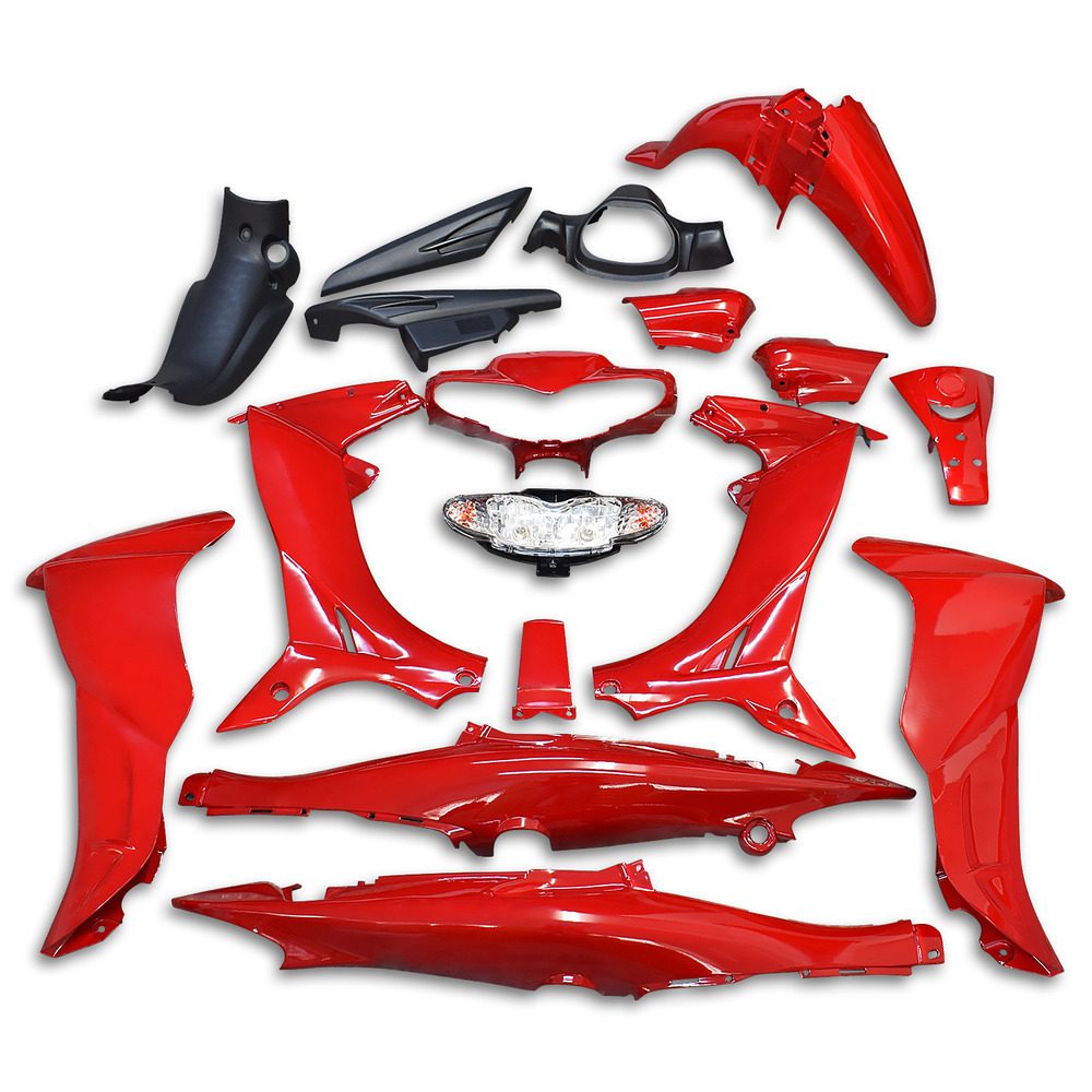 Κουστούμι σετ πλαστικά με φανάρι YAMAHA CRYPTON R 115 TITAN κόκκινο -  MotoHouse Tamias
