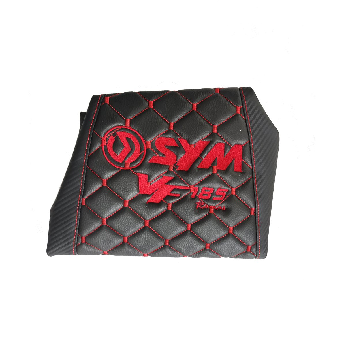 Κάλυμμα σέλας μαύρο μπακλαβωτό με κόκκινη ραφή SYM VF 185 - MotoHouse Tamias
