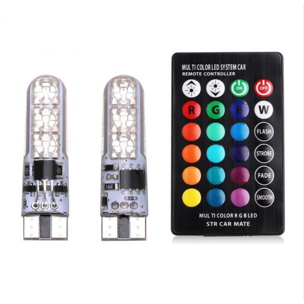 Ψείρες LED RGB με τηλεκοντρόλ για επιλογή χρωμάτων 2τεμ - MotoHouse Tamias
