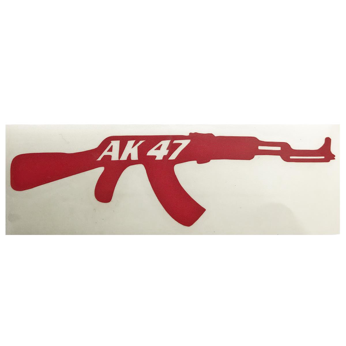 Αυτοκόλλητο όπλο Ak-47 ανάγλυφο κόκκινο - MotoHouse Tamias