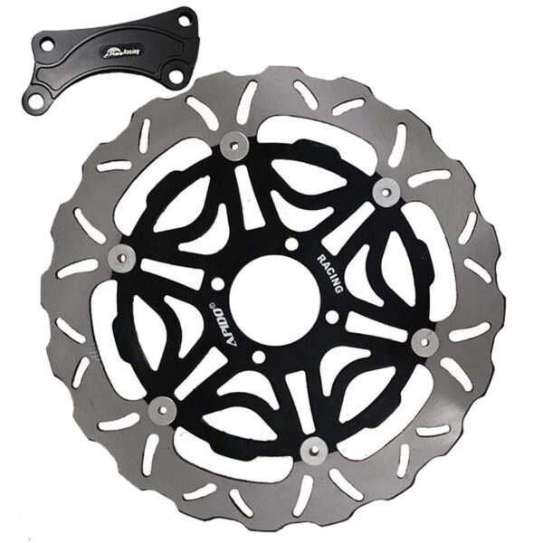 ΔΙΣΚΟΠΛΑΚΑ 300MM YAMAHA CRYPTON X 135 APIDO ΜΑΥΡΗ + ΑΝΤΑΠΤΟΡΑΣ ΜΑΥΡΟΣ