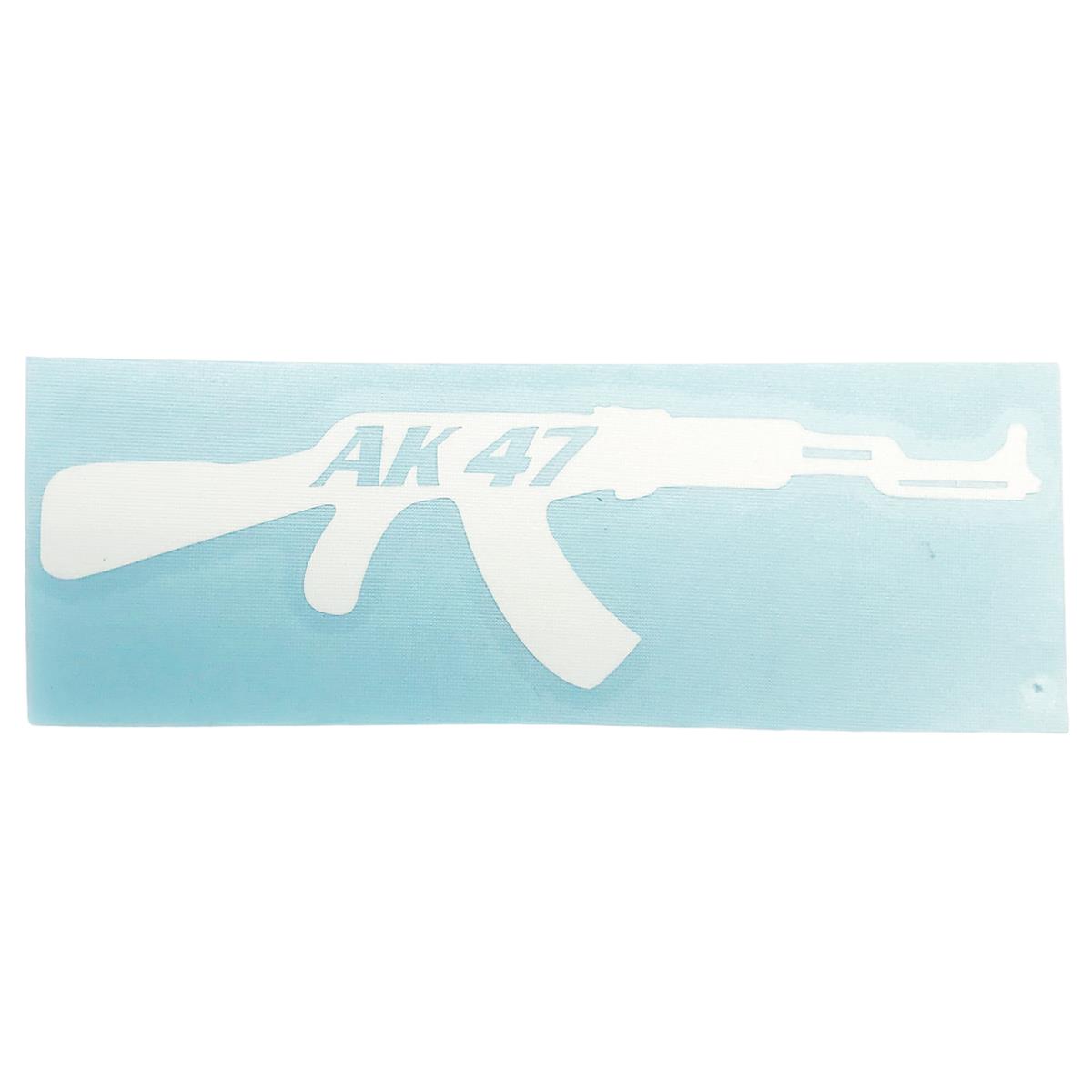 Αυτοκόλλητο όπλο Ak-47 ανάγλυφο λευκό - MotoHouse Tamias