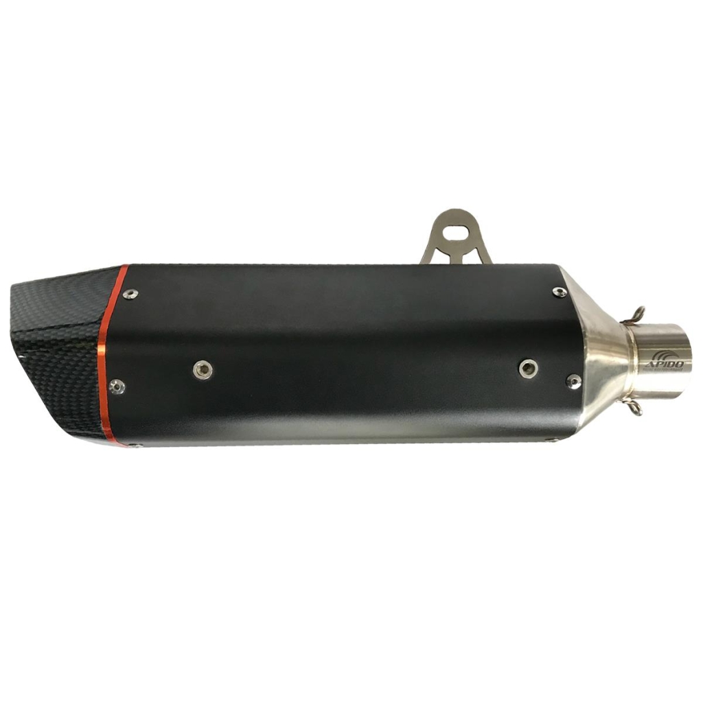 ΤΕΛΙΚΟ ΕΞΑΤΜΙΣΗΣ Φ35 / Φ52 APIDO CARBON ΠΟΛΥΓΩΝΙΚΟ ΜΑΥΡΟ ΜΕ ΣΙΓΑΣΤΗΡΑ