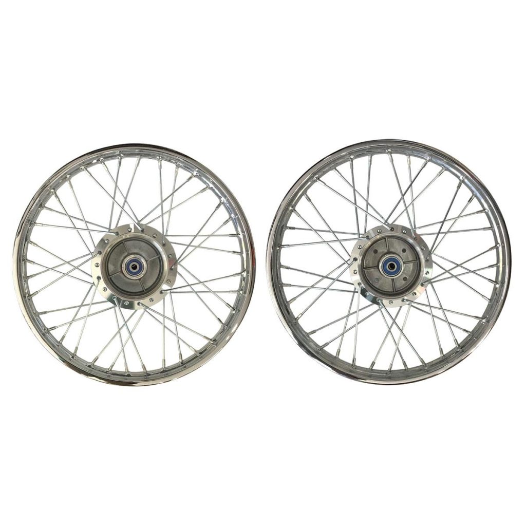 ΤΡΟΧΟΙ ΖΑΝΤΕΣ ΣΕΤ ΝΙΚΕΛ ΜΕ CNC ΣΕΤ ΚΕΝΤΡΑ HONDA C50 / GLX ΜΕ ΡΟΥΛΕΜΑΝ TTN ΤΙΤΑΝ