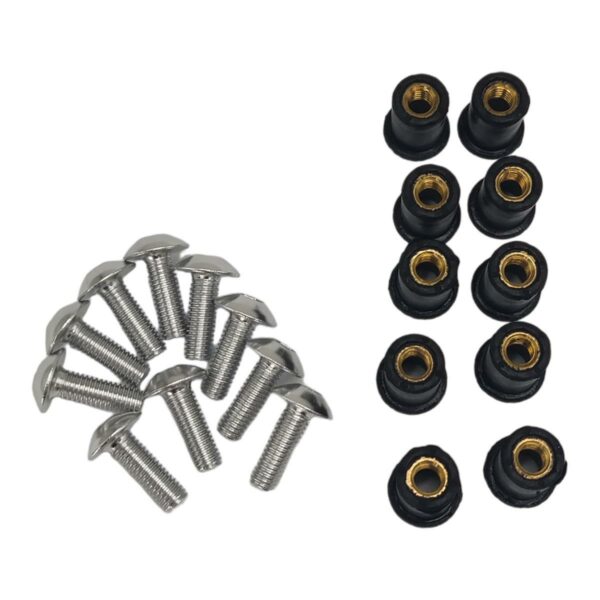 ΒΙΔΕΣ SHARK FAIRING ΧΡΩΜΙΟ ΣΕΤ M6 TAIWAN