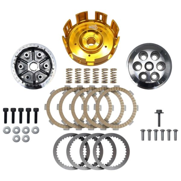 ΚΑΜΠΑΝΑ ΣΥΜΠΛΕΚΤΗ HYPER CLUTCH 6 ΕΛΑΤΗΡΙΑ 5 ΔΙΣΚΟΙ YAMAHA CRYPTON X 135 ESPADA ΧΡΥΣΟ ΚΑΛΑΘΙ