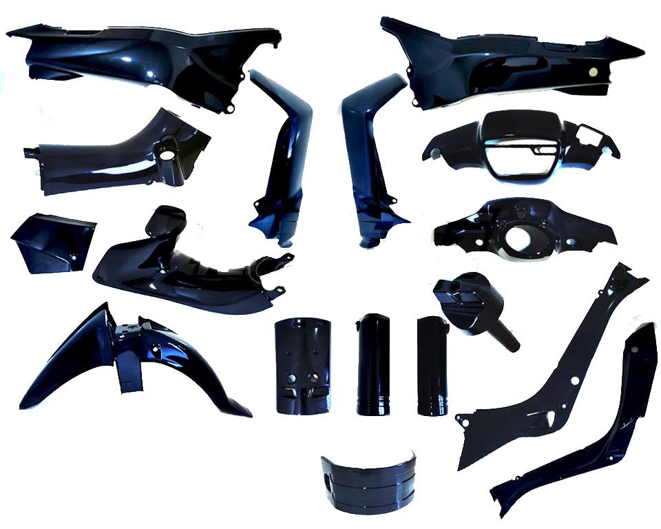 255220 Σετ κουστούμι πλαστικών γνήσιο KAWASAKI KAZE-R 115 ΜΑΥΡΟ
