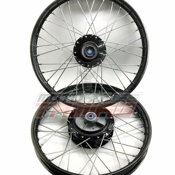 Ζάντες σετ UNION JAPAN μαύρο στεφάνι μαύρο κέντρο νίκελ ακτίνες με ρουλεμάν YAMAHA CRYPTON 105