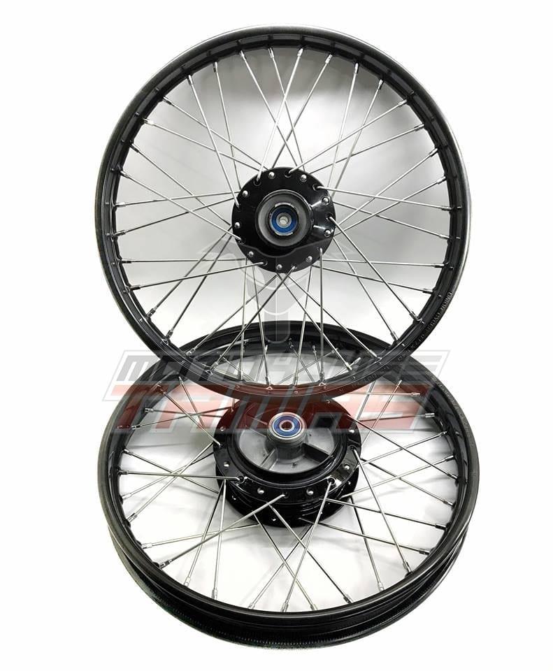 Ζάντες σετ UNION JAPAN μαύρο στεφάνι μαύρο κέντρο νίκελ ακτίνες με ρουλεμάν YAMAHA CRYPTON R 115