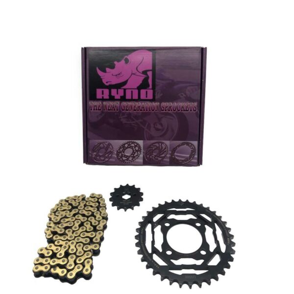 Αλυσιδογράναζα παπί KYMCO ACTIVE 110 RYNO χρυσή ενισχυμένη αλυσίδα