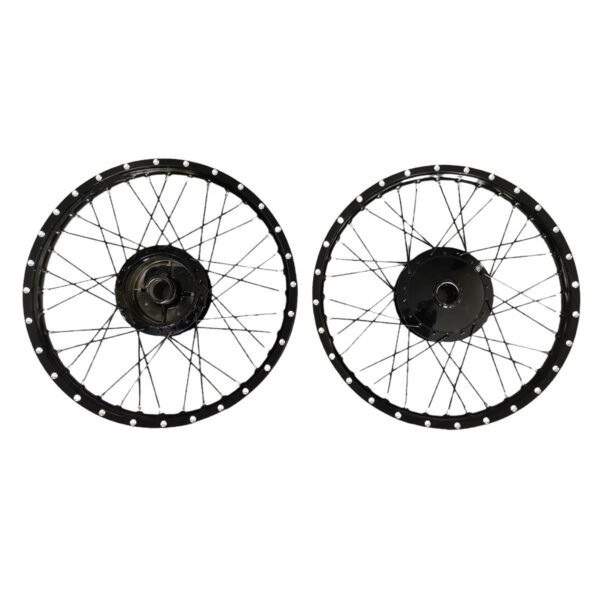 ΤΡΟΧΟΙ ΖΑΝΤΕΣ ΣΕΤ ΜΑΥΡΟ ΣΤΕΦΑΝΙ ΜΑΥΡΟ ΚΕΝΤΡΟ ΝΙΚΕΛ ΑΚΤΙΝΕΣ ΤΡΥΠΙΤΕΣ HONDA C50 / GLX W STANDARD