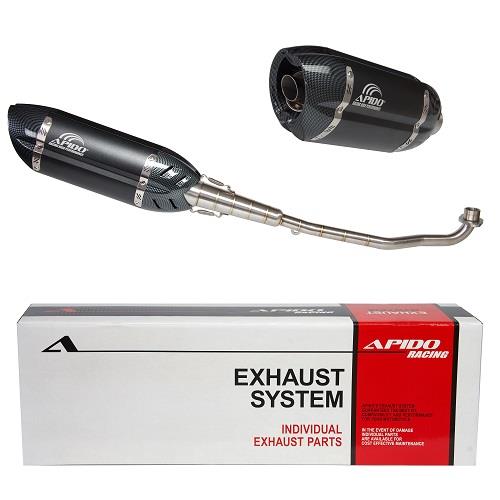 ΕΞΑΤΜΙΣΗ ΜΕ ΜΑΥΡΟ-ΚΑΡΜΠΟΝ ΤΕΛΙΚΟ HONDA SUPRA-X 125 APIDO