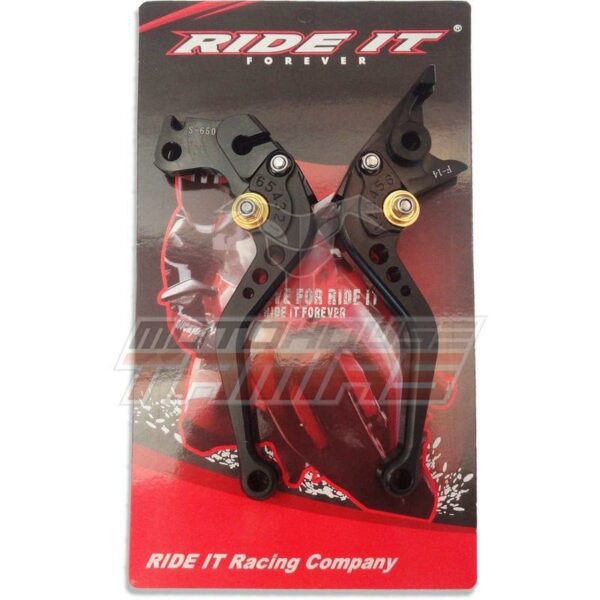 Μανέτες σετ ρυθμιζόμενες CNC RIDE IT μαύρες SUZUKI DL V-STROM 650