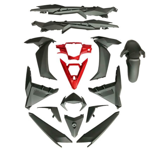 ΚΟΥΣΤΟΥΜΙ ΣΕΤ ΠΛΑΣΤΙΚΩΝ SYM VF 185 HLD ΚΟΚΚΙΝΟ ΜΑΥΡΟ ΜΑΤ