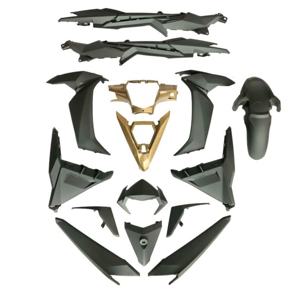 ΚΟΥΣΤΟΥΜΙ ΣΕΤ ΠΛΑΣΤΙΚΩΝ SYM VF 185 HLD ΧΡΥΣΟ ΜΑΥΡΟ ΜΑΤ