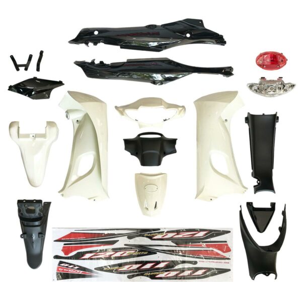 ΚΟΥΣΤΟΥΜΙ ΠΛΑΣΤΙΚΩΝ MODENAS KRISS 125 ΚΑΡΜΠΥΡΑΤΕΡ 17 ΤΕΜ, ΑΣΠΡΟ/ΜΑΥΡΟ.