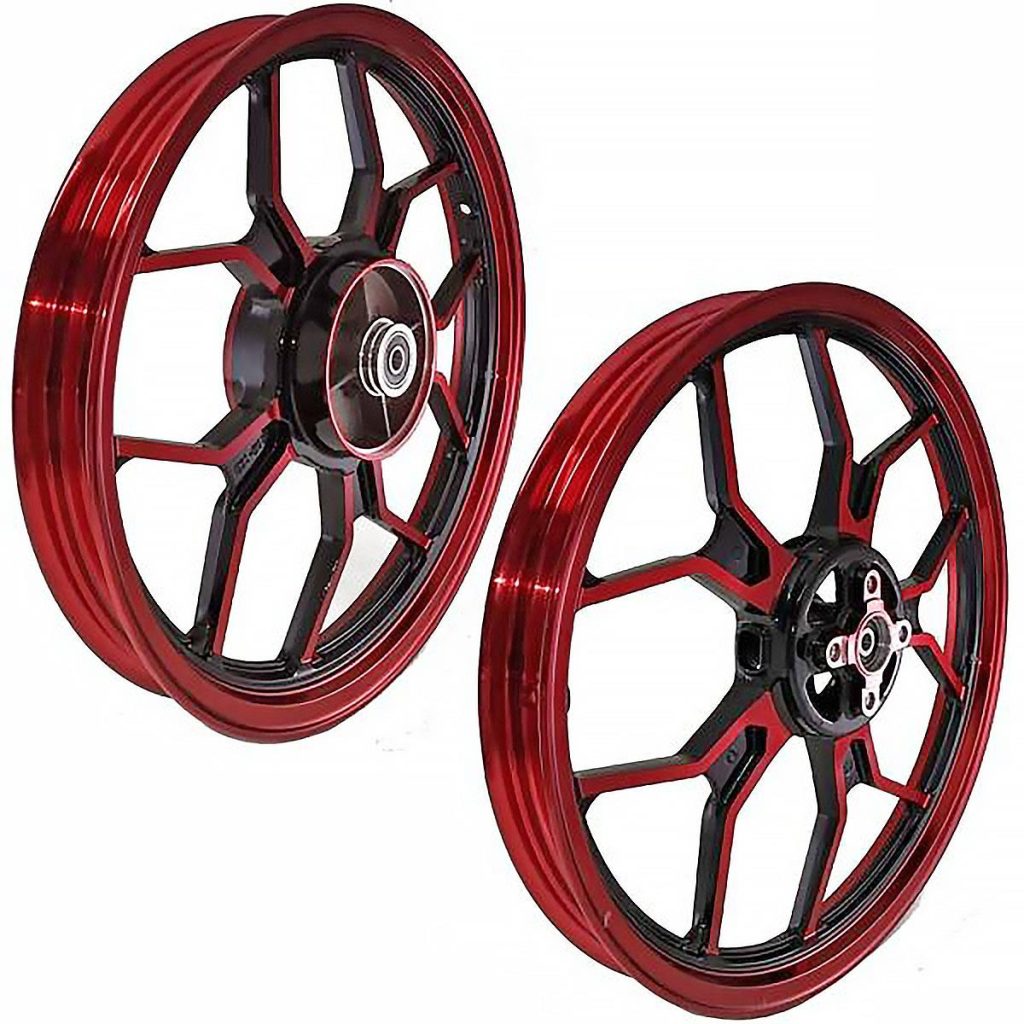 ΤΡΟΧΟΙ ΖΑΝΤΕΣ ΑΛΟΥΜΟΥΜΙΝΙΟΥ 5/10 ΜΠ/ΣΟΙ X1R SP 550 YAMAHA CRYPTON X 135 ΜΑΥΡΟ/ΚΟΚΚΙΝΟ