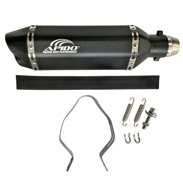 ΤΕΛΙΚΟ ΕΞΑΤΜΙΣΗΣ Φ51-300MM ΔΙΠΛΗ ΕΞΟΔΟΣ ΜΑΥΡΟ (M-4485) APIDO