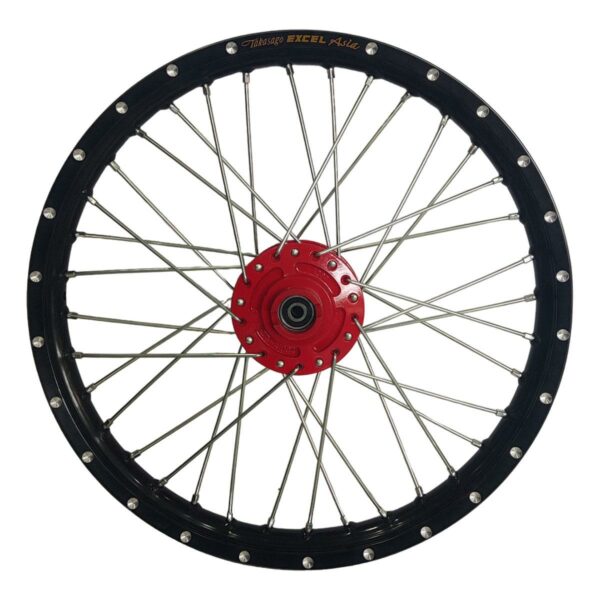 ΤΡΟΧΟΣ ΖΑΝΑΤΑ ΕΜΠΡΟΣΘΙΟΣ ΜΑΥΡΟ ΣΤΕΦΑΝΙ ΚΟΚΚΙΝΟ ΚΕΝΤΡΟ ΝΙΚΕΛ ΑΚΤΙΝΕΣ ΤΡΥΠΙΤΗ KAWASAKI KAZER 115 EXCEL