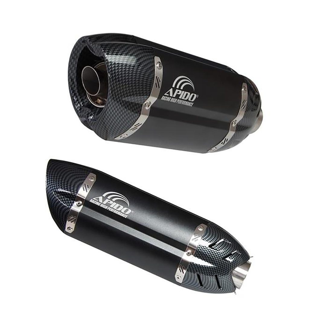 ΤΕΛΙΚΟ ΕΞΑΤΜΙΣΗΣ Φ51-400MM ΟΒΑΛ CARBON ΜΑΥΡΟ ΜΕ ΣΙΓΑΣΤΗΡΑ (M-1115) APIDO