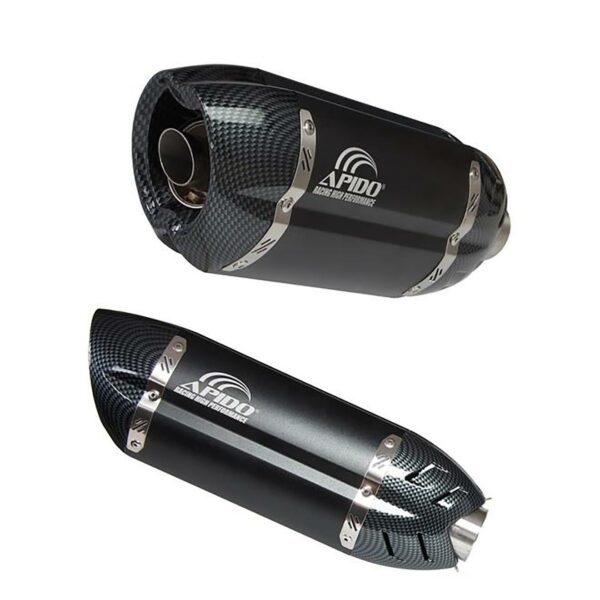 ΤΕΛΙΚΟ ΕΞΑΤΜΙΣΗΣ Φ51-400MM ΟΒΑΛ CARBON ΜΑΥΡΟ ΜΕ ΣΙΓΑΣΤΗΡΑ (M-1115) APIDO
