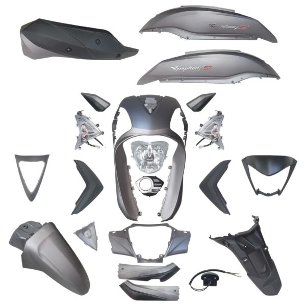 ΚΟΥΣΤΟΥΜΙ ΣΕΤ ΠΛΑΣΤΙΚΩΝ (21ΤΜΧ) SYM ST 200 E4 ΓΚΡΙ