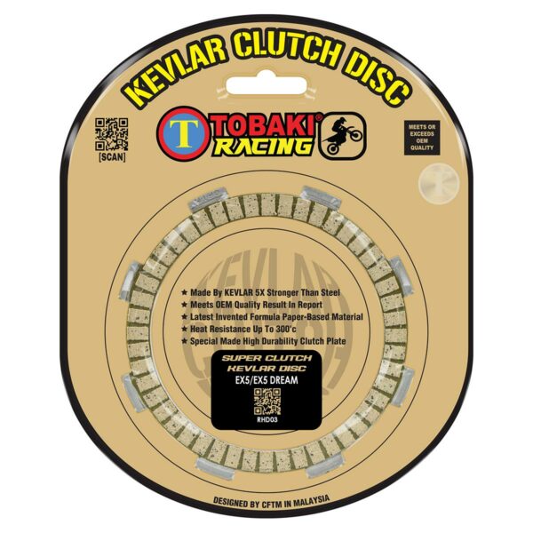 ΔΙΣΚΟΙ ΣΥΜΠΛΕΚΤΗ SUPER CLUTCH KEVLAR RACING (5ΤΜΧ) HONDA ASTREA GRAND 100 TOBAKI