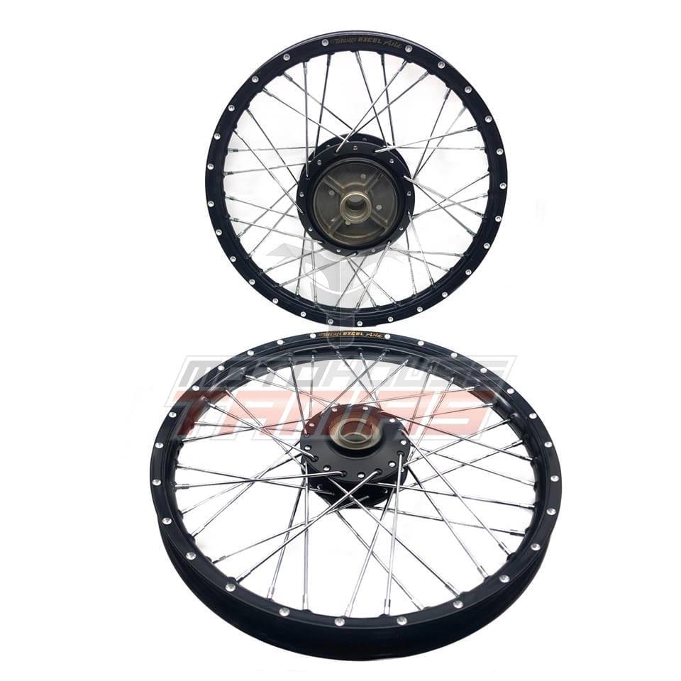 Ζάντες EXCEL μαύρα στεφάνια, νίκελ ακτίνες, μαύρα κέντρα τρυπητές YAMAHA CRYPTON 105 / 115