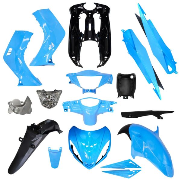 ΚΟΥΣΤΟΥΜΙ ΣΕΤ ΠΛΑΣΤΙΚΩΝ ΜΕ ΦΑΝΑΡΙ YAMAHA CRYPTON X 135 STRONG BABY BLUE (ΜΠΛΕ ΣΙΕΛ)