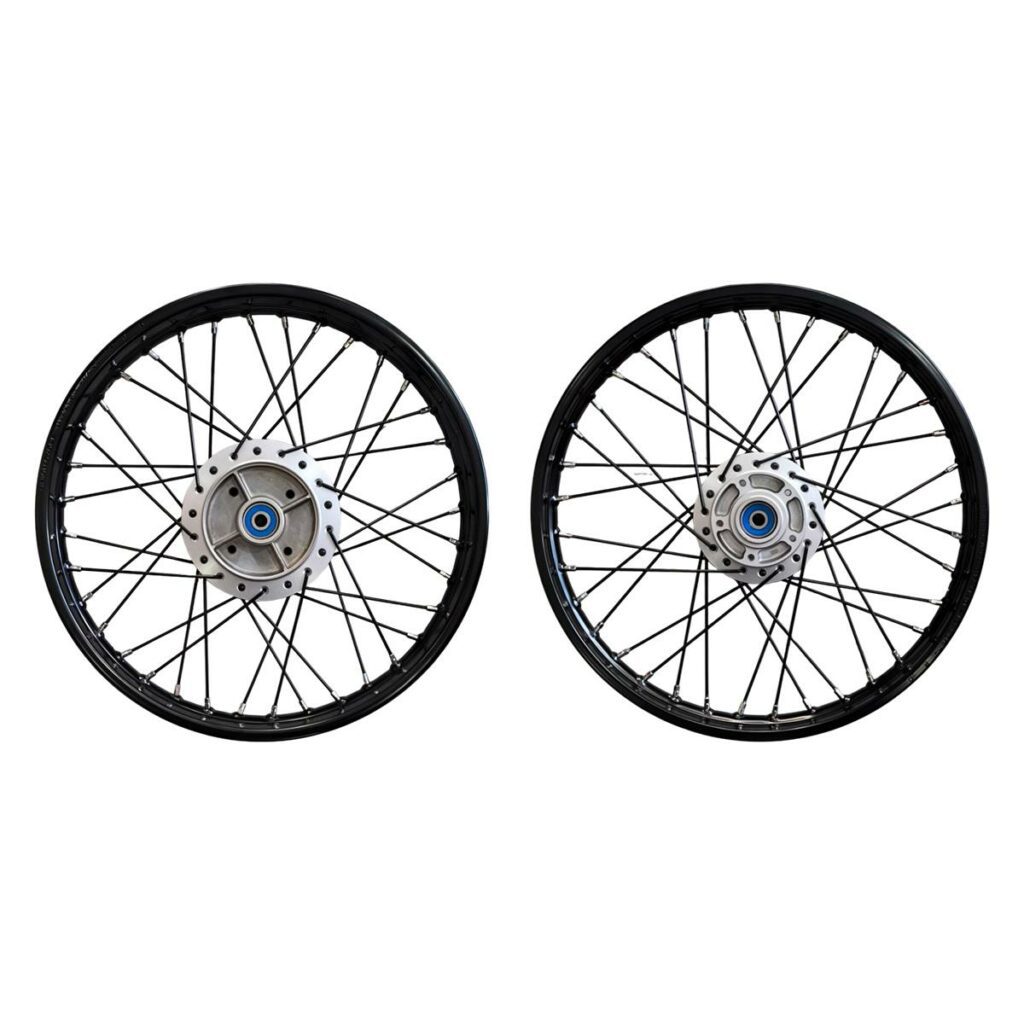 ΤΡΟΧΟΙ ΖΑΝΤΕΣ ΖΕΥΓΟΣ UNION ΜΑΥΡΟ ΣΤΕΦΑΝΙ / ΑΚΤΙΝΕΣ ΑΣΗΜΙ ΚΕΝΤΡΟ HONDA SUPRA 100