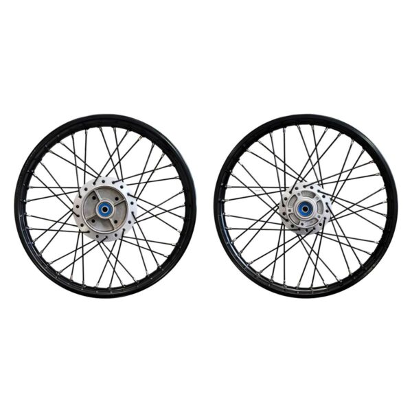 ΤΡΟΧΟΙ ΖΑΝΤΕΣ ΖΕΥΓΟΣ UNION ΜΑΥΡΟ ΣΤΕΦΑΝΙ / ΑΚΤΙΝΕΣ ΑΣΗΜΙ ΚΕΝΤΡΟ HONDA SUPRA 100