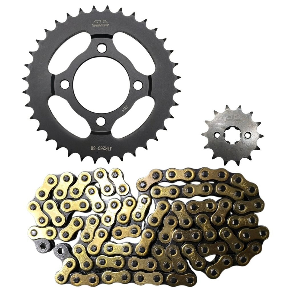 ΑΛΥΣΙΔΟΓΡΑΝΑΖΑ 428HP 104 14Δ 36Δ DAYTONA DV ΚΑΡΜΠ/ HONDA SUPRA 100 / HONDA ASTREA GRAND ΜΑΥΡΟ ΧΡΥΣΟ JT